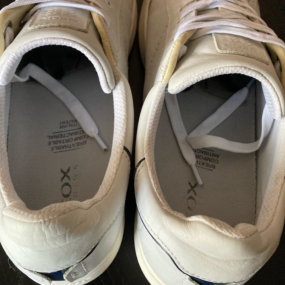 Unisex GEOX RESPIRA Leather Sneakers White Casual Shoes SIZE 12 US - Picture 5 of 14